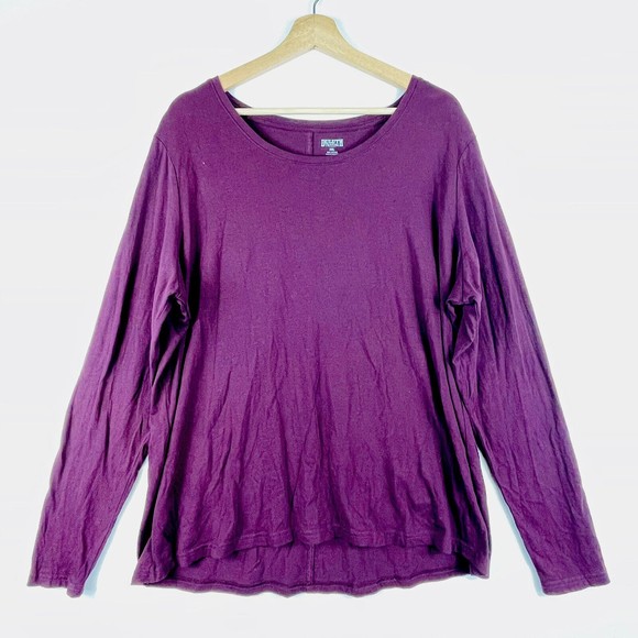 Duluth Trading Wine Burgundy Solid Long Sleeve Tee T-Shirt Top Shirt Women XXL - Picture 1 of 5